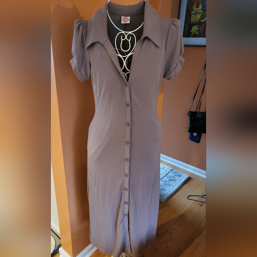 Dusty pink button up dress